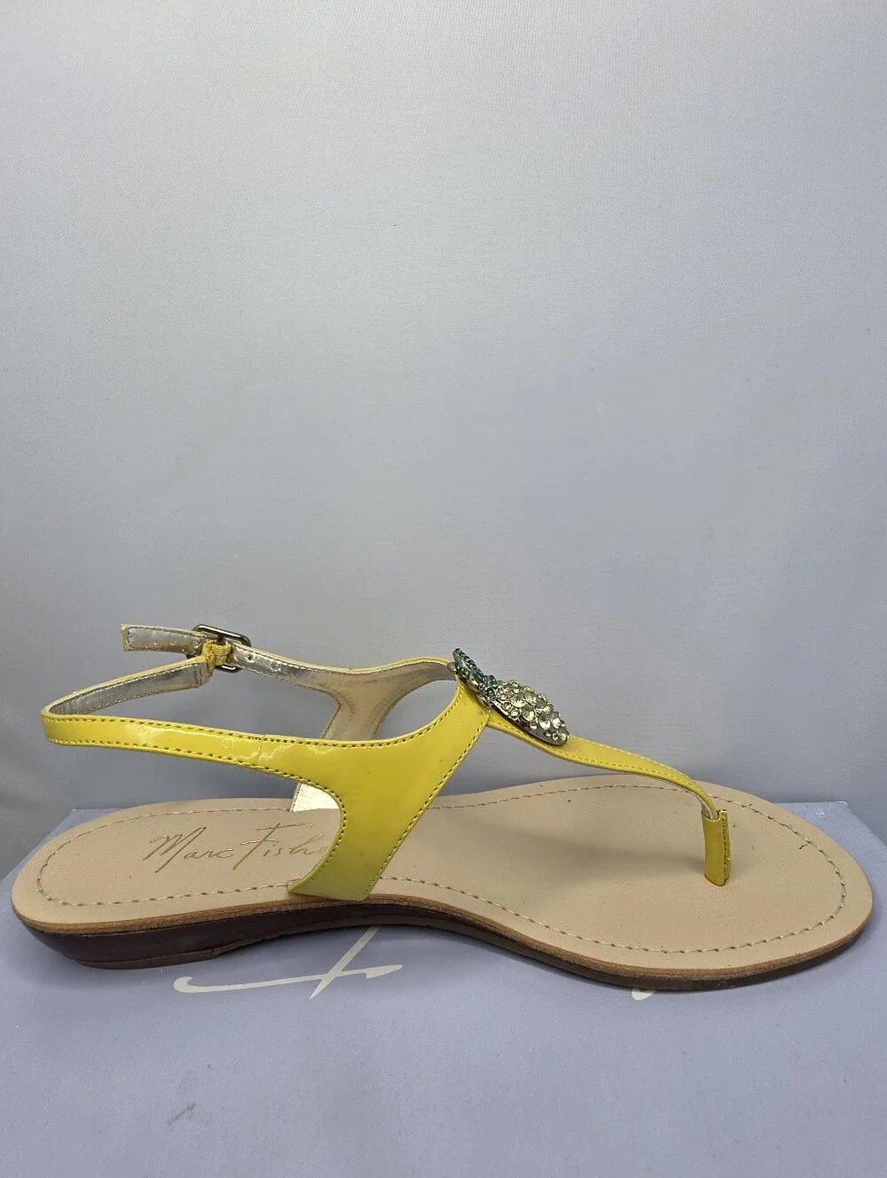 Marc Fisher yellow patent leather sandals 7.5